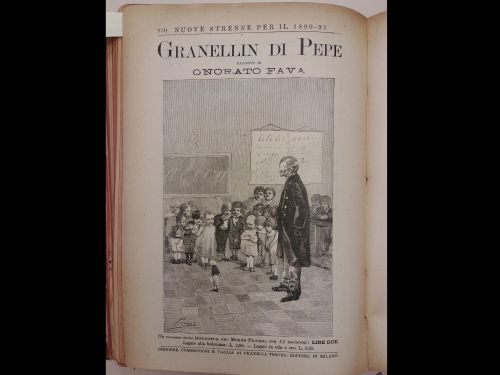 Dicembre 1890: la pubblicità di Granellin di pepe di Giovanni Fava, pubblicato dalla casa editrice Fratelli Treves.