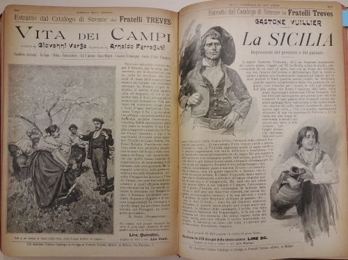 Dicembre 1897: le pubblicità di due libri pubblicati dalla casa editrice Fratelli Treves.