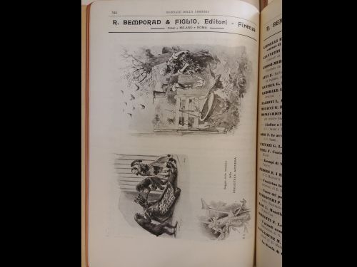 Dicembre 1905: due illustrazioni presenti nella «Biblioteca azzurra», pubblicata dalla casa editrice R. Bemporad & figlio