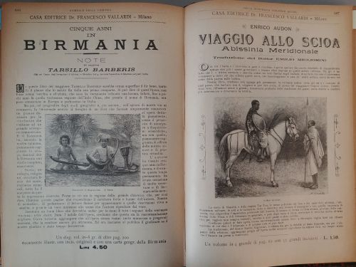 Dicembre 1898: le pubblicità di due libri di carattere antropologico pubblicati da Francesco Vallardi Editore.