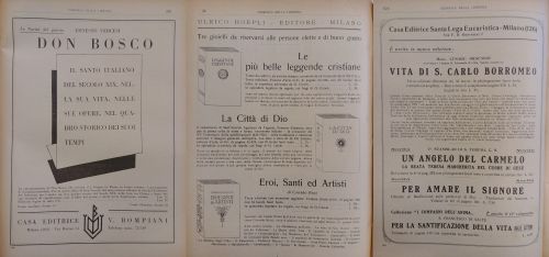 1929-30: Alcune delle numerose pubblicazioni dedicate ad argomento religioso. Come si vede, spesso si tratta di collane di case editrici generaliste.